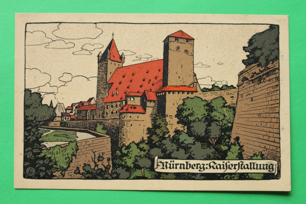 AK Nürnberg / 1910-20 / Litho / Kaiserstallung Stadtmauer / Künstler Steinzeichnung Stein-Zeichnung / Monogramm L